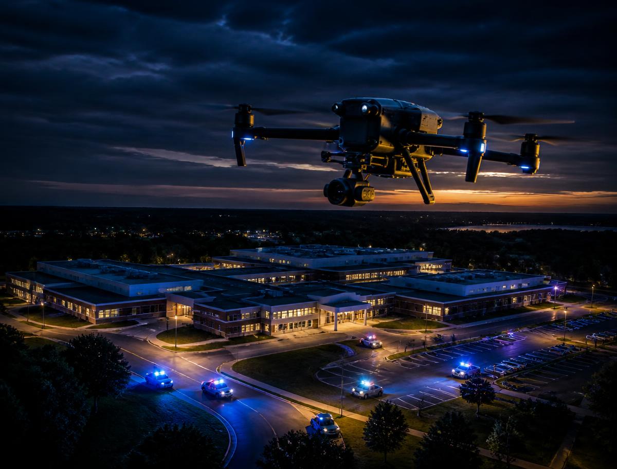 Drone as First Responder over a school campus